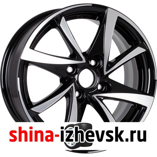 Колесный диск КиК Игуана 7xR17 5×112 ET35 DIA66.6 черный глянцевый с полированными элементами лицевой поверхности в Ижевске